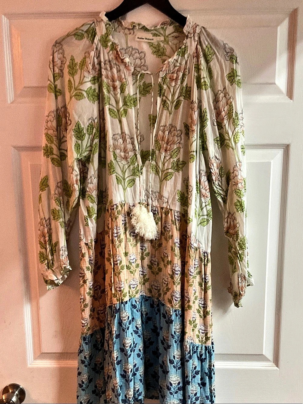 Roller Rabbit Floral Maxi Dress Blue & Pink XL